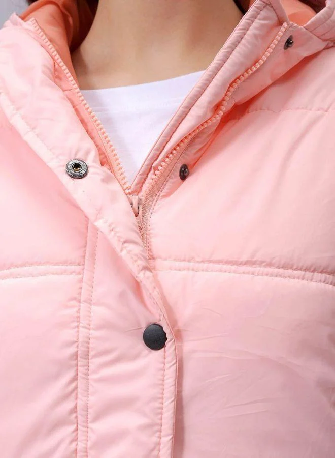 Freehand Women Relaxed Fit Solid Hooded Full Sleeves Quilted Jacket